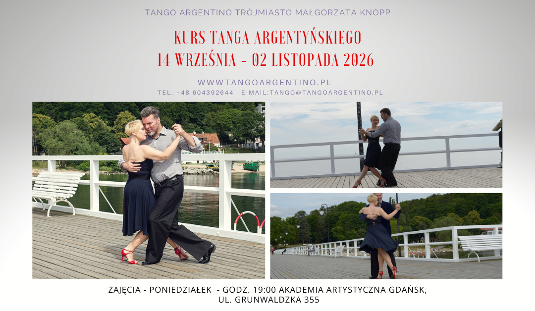 14.09-02.11.2026- Dwumiesięczny kurs tanga argentyńskiego dla par od początku – zajęcia poniedziałek 19:00